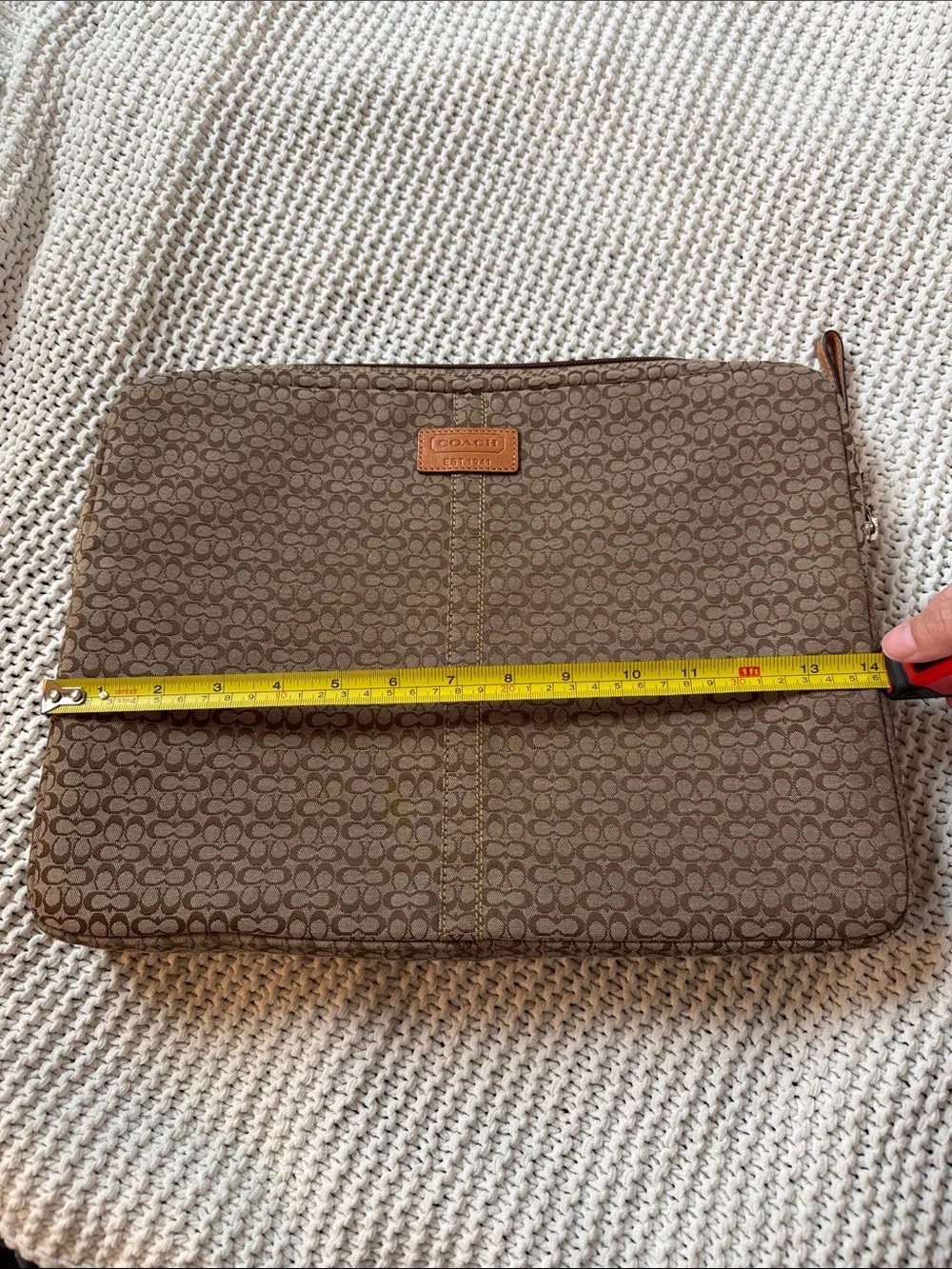 Coach Brown Signature Canvas Laptop Sleeve